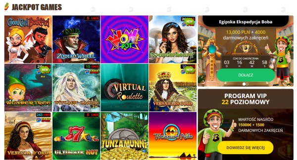 bob casino jackpot games