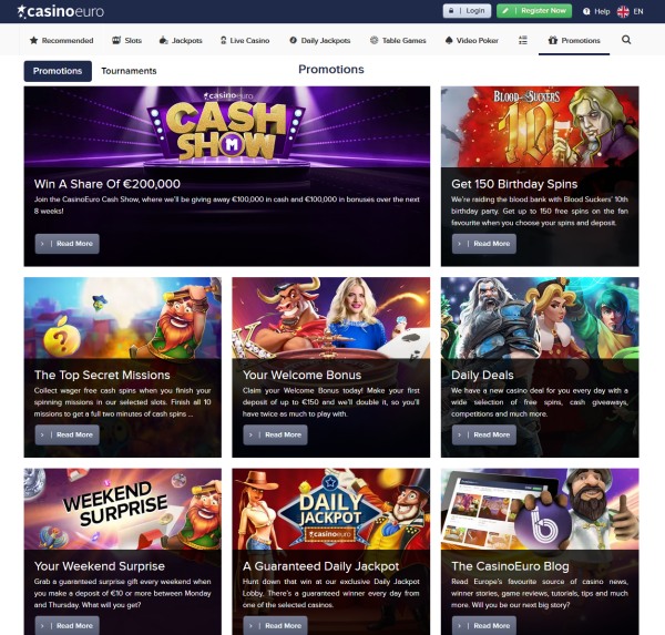 casinoeuro bonuses