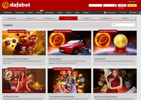 dafabet casino bonuses