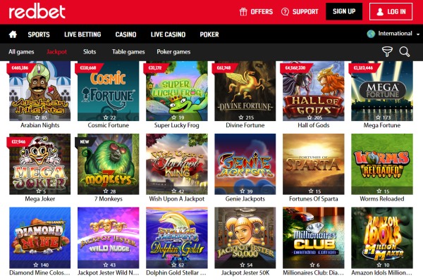 redbet casino jackpots