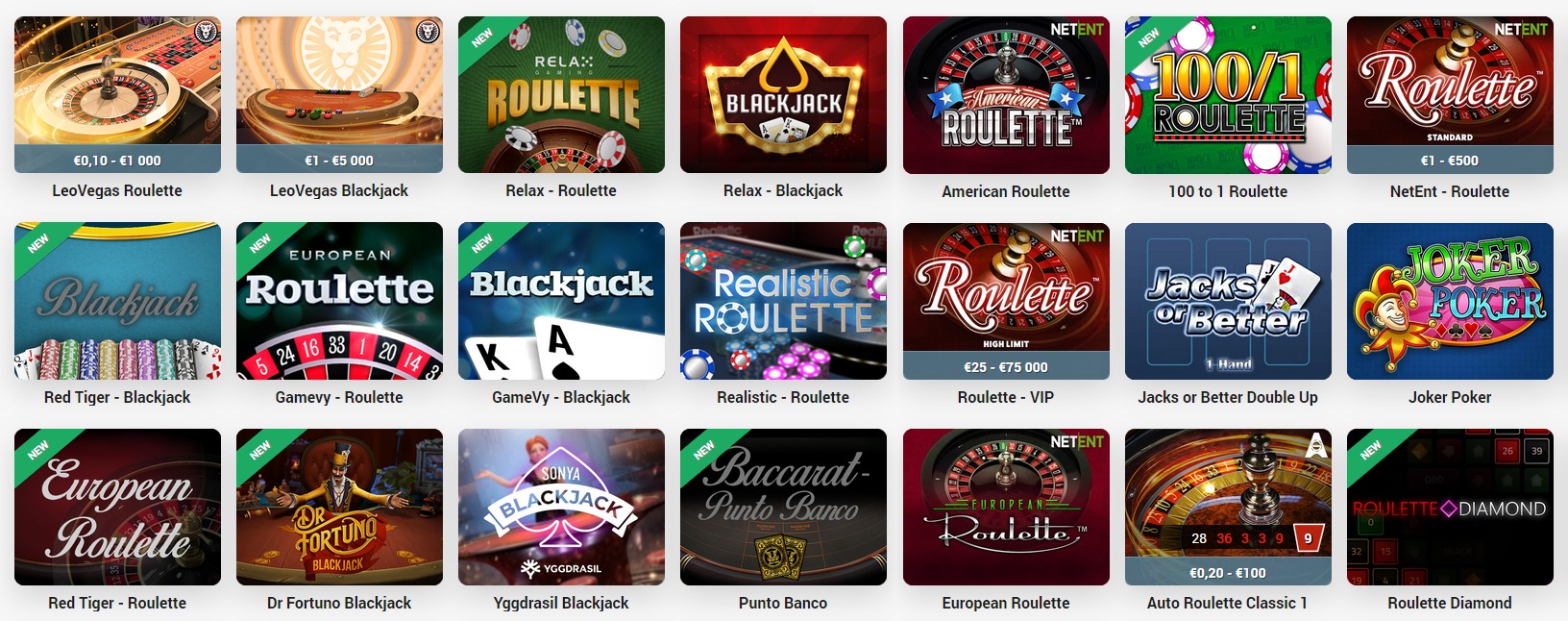 classic casino games